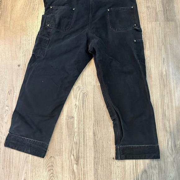Carhartt Bib Overalls Men's 44x32 Relaxed Black Canvas Double Knee (102776-001) - Picture 14 of 16